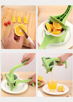 Compact Manual Fruit Juicer Press for Home Kitchen - Orange Lemon Berry Squeezer
