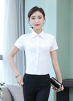 White, with short sleeve