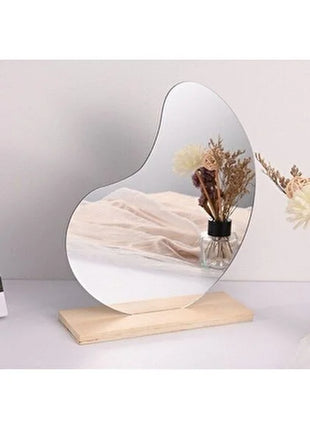 Irregular Makeup Mirror - Modern Decorative Vanity Mirror with Curved Surface, No Frame Needed, Lightweight & Portable for Home, Salon, Photo Shoots - Compatible with Wooden Tables - Durable Plastic Construction, Home Decoration