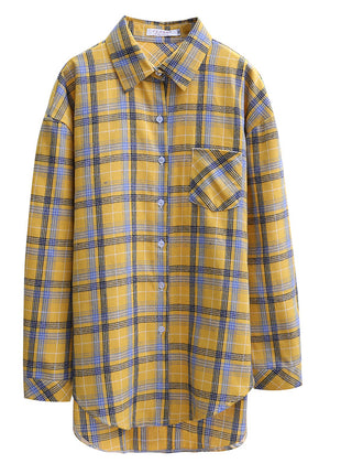 Kids' Korean Style Plaid Long-Sleeve Shirt - Autumn Casual School Uniform Top