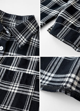 Chic Retro Plaid Oversized Shirt Jacket for Women - Casual Autumn Outerwear