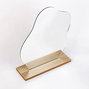 Irregular Makeup Mirror - Modern Decorative Vanity Mirror with Curved Surface, No Frame Needed, Lightweight & Portable for Home, Salon, Photo Shoots - Compatible with Wooden Tables - Durable Plastic Construction, Hom decoration