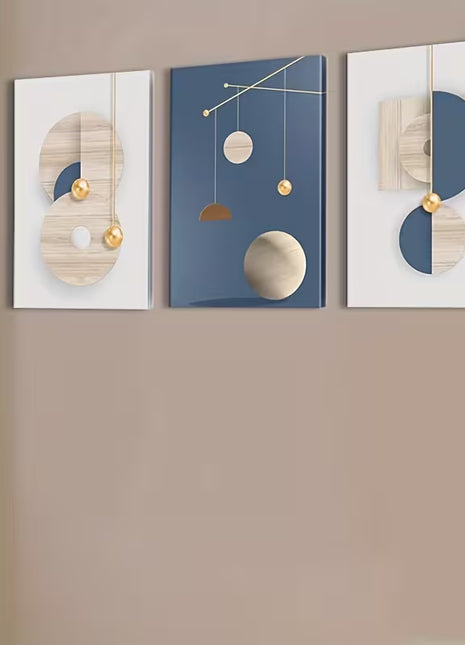 Modern minimalist living room decorative painting , canvas painting with border  With Frame SET OF 3 Art Space