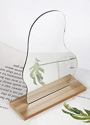 Irregular Makeup Mirror - Modern Decorative Vanity Mirror with Curved Surface, No Frame Needed, Lightweight & Portable for Home, Salon, Photo Shoots - Compatible with Wooden Tables - Durable Plastic Construction, Hom decoration