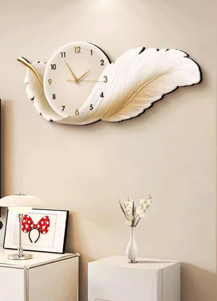 Creative living room wall clock, modern and luxurious,  Super Silent Quartz Movement, No Ticking, Artificial Wood Construction, Perfect for Living Room, Bedroom, Kitchen, Coffee Bar Decor - Unique Home Gift and Festival Decoration