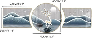 2D Flat, 3pcs 2D Flat New HD special-shaped rounded corner decorative painting, Mountain art prints, modern wall art prints, light luxury high-end modern decorative paintings