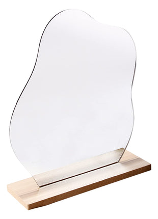 Irregular Makeup Mirror - Modern Decorative Vanity Mirror with Curved Surface, No Frame Needed, Lightweight & Portable for Home, Salon, Photo Shoots - Compatible with Wooden Tables - Durable Plastic Construction, home decoration