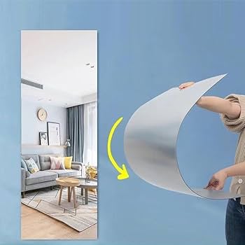 Asymmetric Acrylic Self-Adhesive Wall Mirror - Modern Frameless Design, Suitable for Bathroom, Bedroom, and Living Room