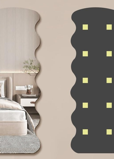 Asymmetric Acrylic Self-Adhesive Wall Mirror - Modern Frameless Design, Suitable for Bathroom, Bedroom, and Living room