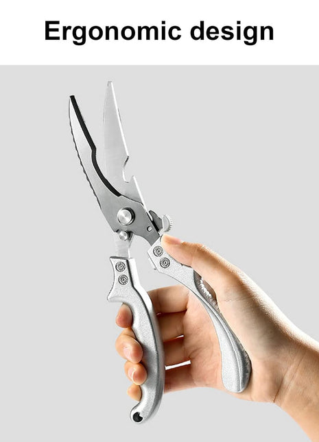Heavy-Duty Stainless Steel Kitchen Shears, Sharp Universal Multi-purpose Food Scissors