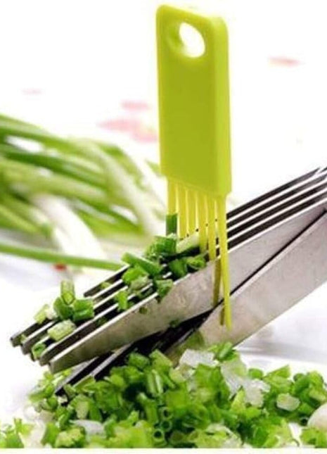Multi-functional Stainless Steel Kitchen Scissors with 5 Blades for Herbs, Paper