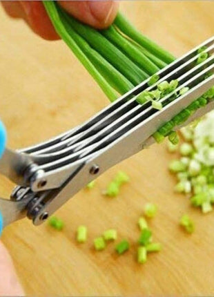 Multi-functional Stainless Steel Kitchen Scissors with 5 Blades for Herbs, Paper