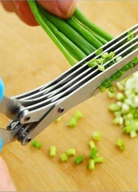 Multi-functional Stainless Steel Kitchen Scissors with 5 Blades for Herbs, Paper