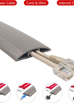 Flexible Self-Adhesive PVC Floor Cord Protector Channel - Insulating Cable Management