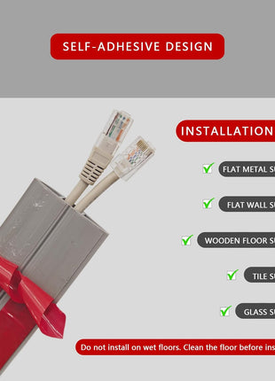 Flexible Self-Adhesive PVC Floor Cord Protector Channel - Insulating Cable Management