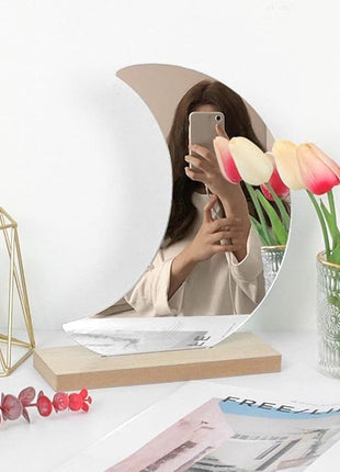 Irregular Makeup Mirror - Modern Decorative Vanity Mirror with Curved Surface, No Frame Needed, Lightweight & Portable for Home, Salon, Photo Shoots - Compatible with Wooden Tables - Durable Plastic Construction, Home Decoration