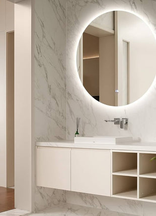 Round -Shaped Acrylic Mirror Wall Decoration Sticker Shatterproof Square Mirror Panels, 1mm Thick Flexible Plastic Glass-like Surface, Easy Peel & Stick Installation for Bathroom, Shower, Living Room, Bedroom