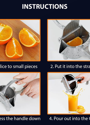 Heavy-Duty Manual Fruit Juicer Press, Commercial & Home Lemon Pomegranate Juice Extractor