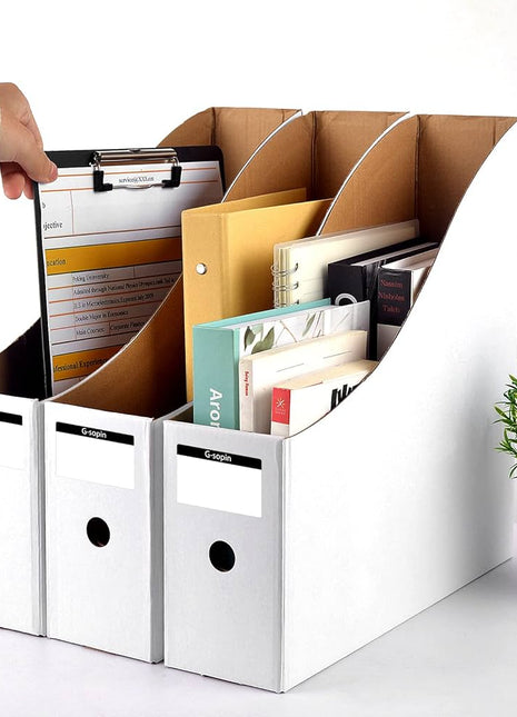 Book Stand Oblique File Rack Desktop Book Storage Box Creative Bookshelf Desk Handle File Frame Storage Rack