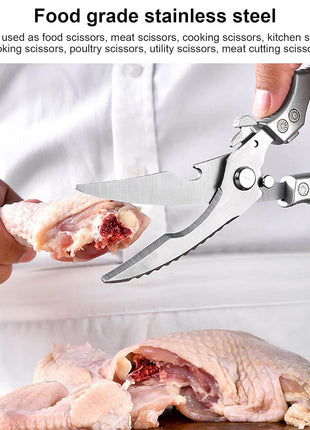 Heavy-Duty Stainless Steel Kitchen Shears, Sharp Universal Multi-purpose Food Scissors