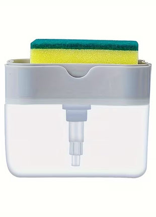 Automatic Liquid Dispensing Dish Brush with Scouring Pad for Kitchen