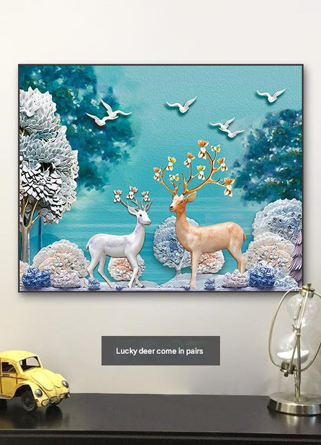 Modern minimalist luxury decorative painting for electrical meter boxes, no-drill distribution box wall art, restaurant low-voltage box cover, switch box mural Decorative Painting Electric Meter Box Socket Cover - Black Double-Layered Border N