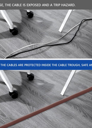 Flexible Self-Adhesive PVC Floor Cord Protector Channel - Insulating Cable Management