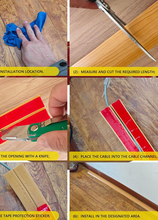 Flexible Self-Adhesive PVC Floor Cord Protector Channel - Insulating Cable Management