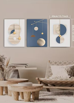 Modern minimalist living room decorative painting , canvas painting with border  With Frame SET OF 3 Art Space