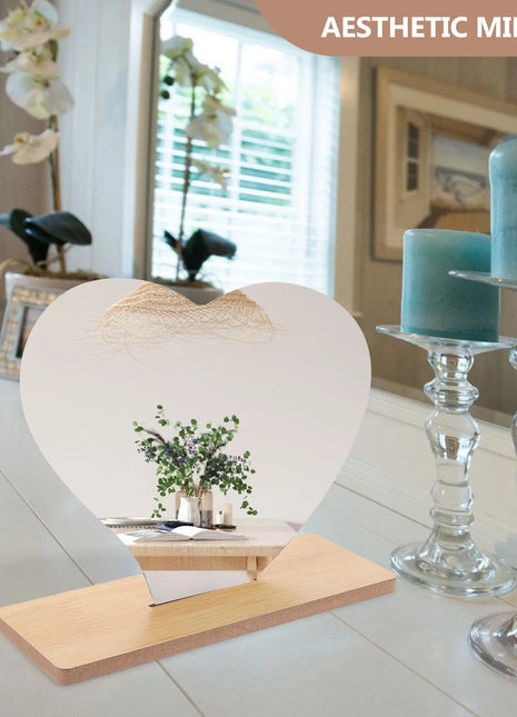Irregular Makeup Mirror - Modern Decorative Vanity Mirror with Curved Surface, No Frame Needed, Lightweight & Portable for Home, Salon, Photo Shoots - Compatible with Wooden Tables - Durable Plastic Construction, Home Decoration