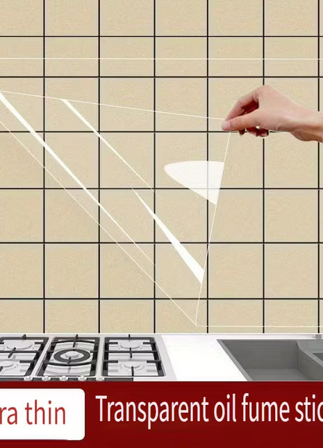 Transparent Heat-Resistant Kitchen Wall Protector Film, Self-Adhesive Waterproof Anti-Oil Sticker