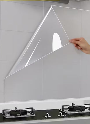 Transparent Heat-Resistant Kitchen Wall Protector Film, Self-Adhesive Waterproof Anti-Oil Sticker