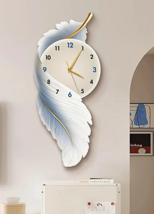 Creative living room wall clock, modern and luxurious,  Super Silent Quartz Movement, No Ticking, Artificial Wood Construction, Perfect for Living Room, Bedroom, Kitchen, Coffee Bar Decor - Unique Home Gift and Festival Decoration