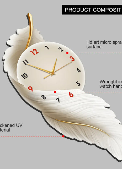 Creative living room wall clock, modern and luxurious,  Super Silent Quartz Movement, No Ticking, Artificial Wood Construction, Perfect for Living Room, Bedroom, Kitchen, Coffee Bar Decor - Unique Home Gift and Festival Decoration