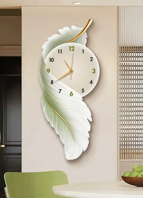 Creative living room wall clock, modern and luxurious,  Super Silent Quartz Movement, No Ticking, Artificial Wood Construction, Perfect for Living Room, Bedroom, Kitchen, Coffee Bar Decor - Unique Home Gift and Festival Decoration