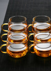 6 small round cups with gold