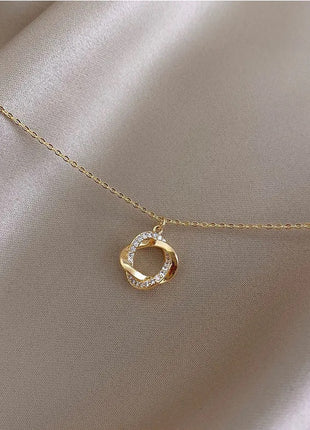 Elegant Korean Style Light Luxury Chain Necklace for Women, Simple Geometric Alloy Design