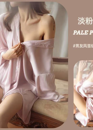 Elegant Silk Blend Loose Fit Women's Cardigan Shirt - Perfect Summer Style