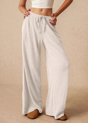 Demi-Season Fashionable Oversize Trousers: European City Style with Elastic Waist