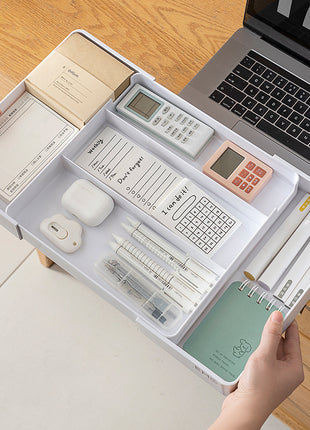 Drawer compartment retractable storage box cosmetics built-in tableware chopsticks spoon kitchen knife and fork partition finishing box