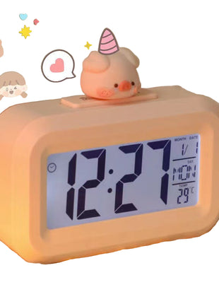 Minimalist Student Desk Alarm Clock with Chronograph, Timer, and Temperature Display