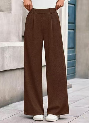 Women's Loose Straight Fit Leisure Trousers - Comfortable Demi-Season Pants