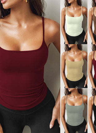 Chic Slim Fit Camisole Tank Top with European Style Lifting Effect