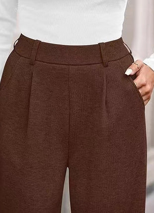 Women's Loose Straight Fit Leisure Trousers - Comfortable Demi-Season Pants