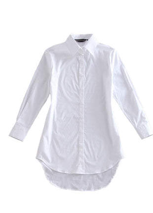 Women's Oversized Striped Long-Sleeve Shirt Dress, Mid-Length Sexy Pajama Top