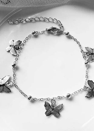 Elegant European Butterfly Charm Anklet Bracelet - Simple Fashion Jewelry Accessory