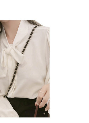 Elegant Western Style Chiffon Blouse with Bow Flare Sleeves - New Collection