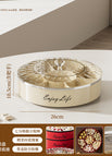 Cream-colored, single-tier cake stand without rotating turntable (seven-compartment)