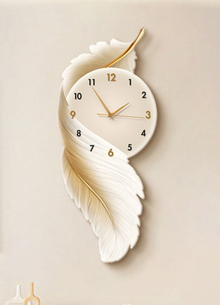 Creative living room wall clock, modern and luxurious,  Super Silent Quartz Movement, No Ticking, Artificial Wood Construction, Perfect for Living Room, Bedroom, Kitchen, Coffee Bar Decor - Unique Home Gift and Festival Decoration [Vertical Version]