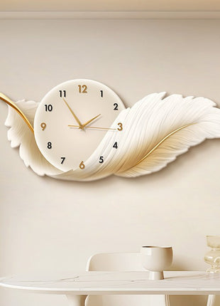Creative living room wall clock, modern and luxurious,  Super Silent Quartz Movement, No Ticking, Artificial Wood Construction, Perfect for Living Room, Bedroom, Kitchen, Coffee Bar Decor - Unique Home Gift and Festival Decoration